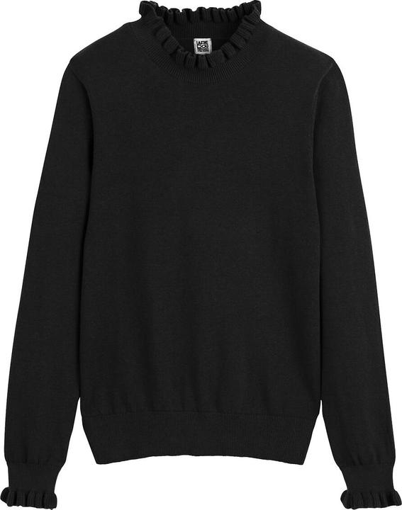 Image du produit La Redoute Collections Pull à col montant ruché et manches longues (XS)
