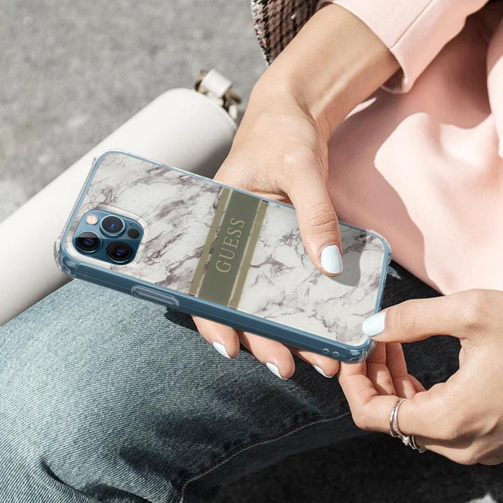 Productafbeelding Guess Hard Cover Marmeren Streep met Riem (Apple iPhone 13 Pro Max)