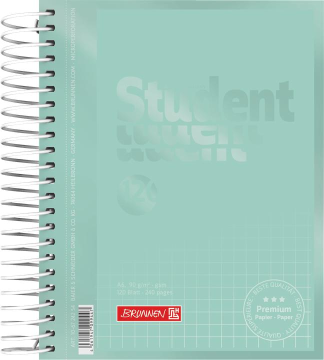 Actual product image Brunnen College pad Premium Student Colour Code | A6, squared, 120 sheets, mint (A6, Checked)