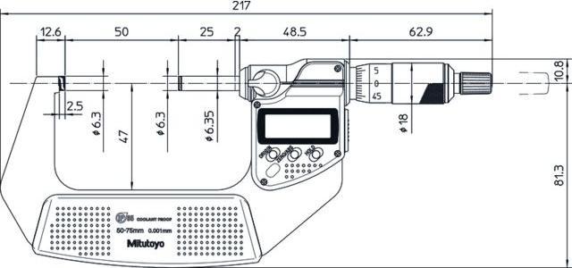 Productafbeelding Mitutoyo Micrometer (57.50 cm)