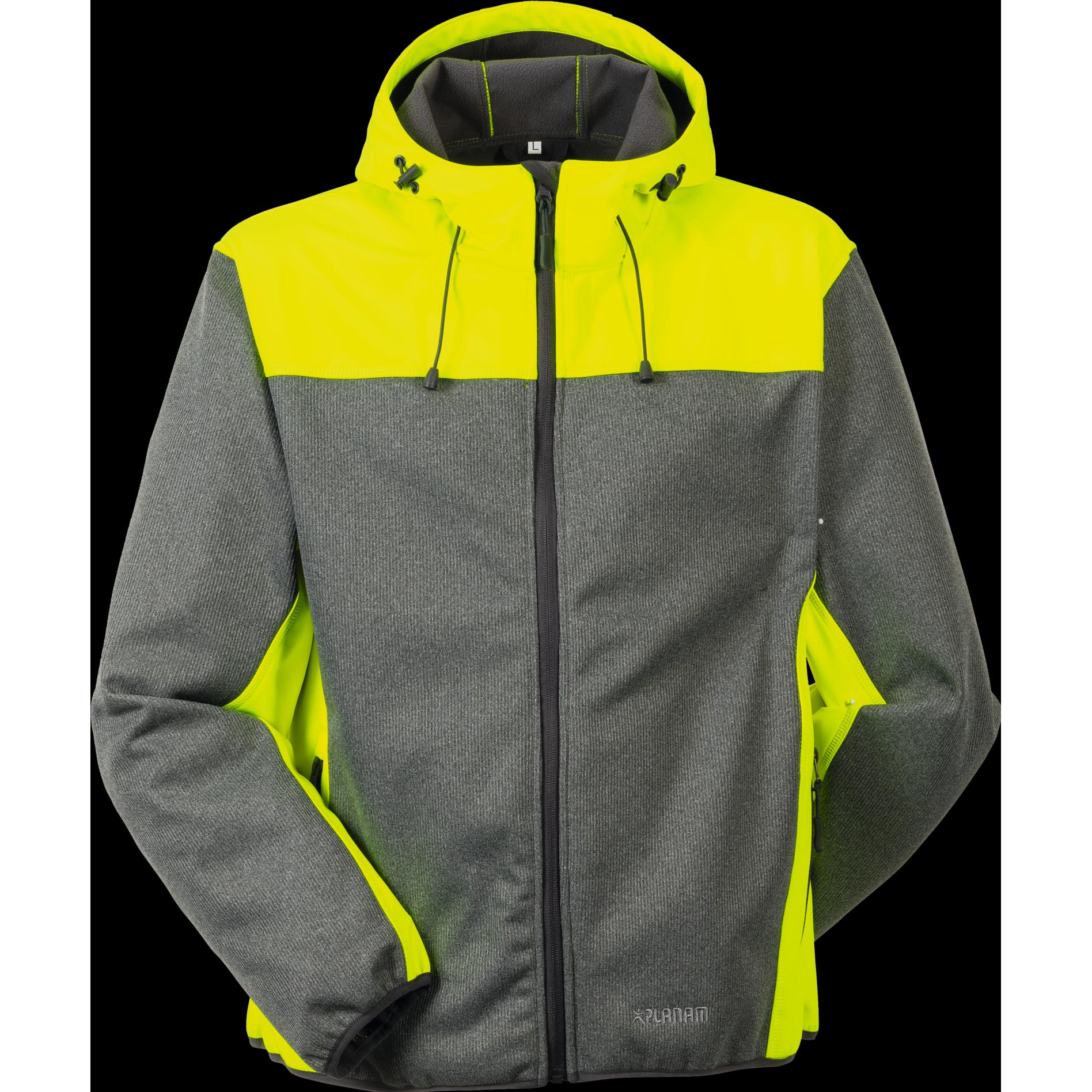 Planam, Herren, Jacke, Softshell Jacke Outdoor Kontrast (XL), Grau, XL