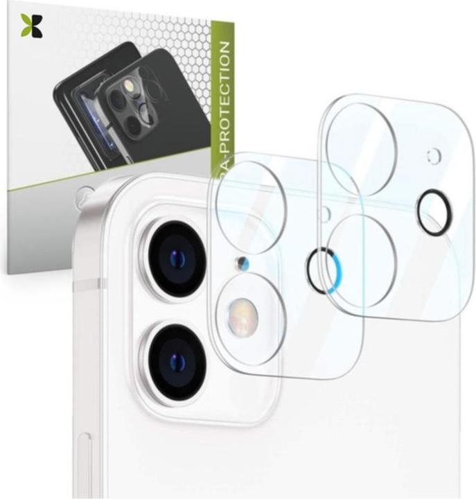 Apfelkiste iPhone 12 Kamera Protector Panzer Glas (2er Set), Transparent (2 Stück, Apple iPhone 12)