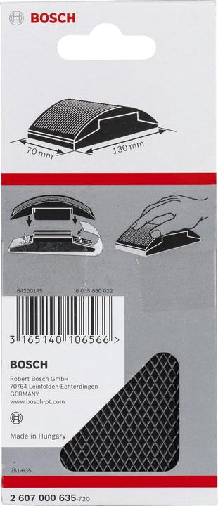 Actual product image Bosch Professional Zubehör Hand sanding block, 70 x 130 mm, rubber