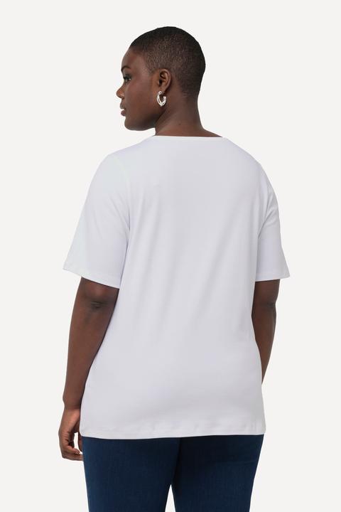 Produktbild Ulla Popken T-Shirt, Pailletten, Pima Cotton, Rundhals, Halbarm (46, 48)