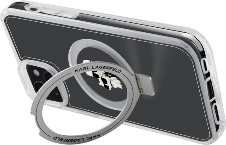 Produktbild Karl Lagerfeld Hülle TPU Ring Stand Karl und Choupette, Transparent Series (Apple iPhone 15 Plus)