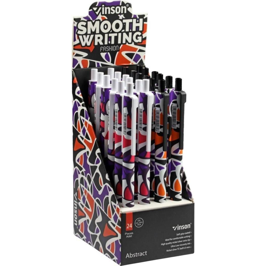 Easy Stationery, Penne, Automatischer Kugelschreiber. Fashion Abstract blau (24 Stück) (Blu, 24 x)