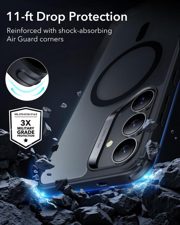 Actual product image ESR - Classic Hybrid HaloLock - Samsung Galaxy S25 Plus - Frosted Black (Samsung Galaxy S25)