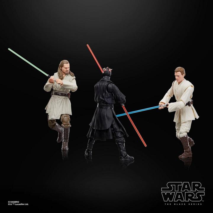 Actual product image Hasbro Star Wars Episode I Black Series 3-pack Qui-Gon Jinn, Darth Maul, Obi-Wan Kenobi