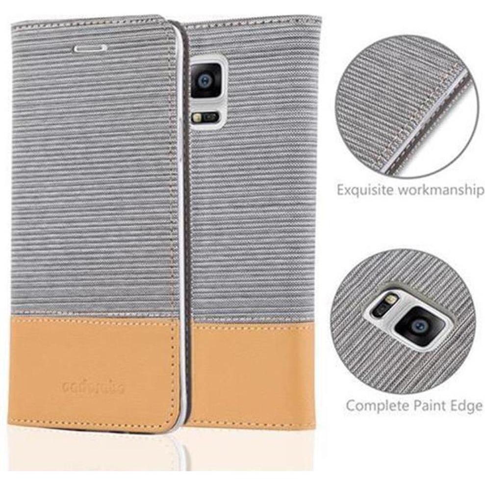 Thumbnail - Cadorabo Jeans Optik (Samsung Galaxy Note 4), Smartphone Hülle, Grau, Braun
