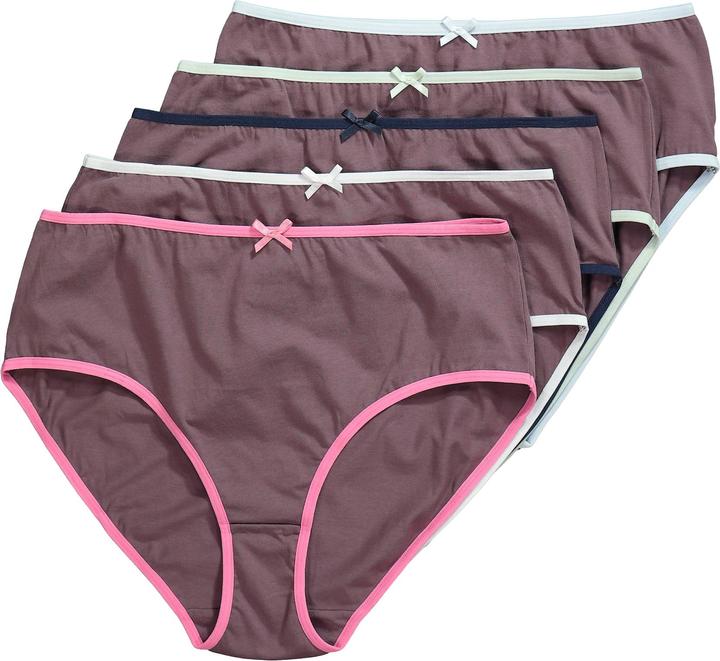 Image du produit Ulla Popken Culottes midi, liseré de couleur - lot de 5 (46, 48, Pack de 5)