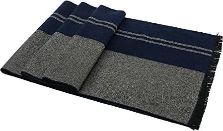 Immagine prodotto Only-Bags.Store Sciarpa Sciarpa invernale calda e morbida Sciarpa invernale a maglia Plaid Sciarpe lunghe Navy