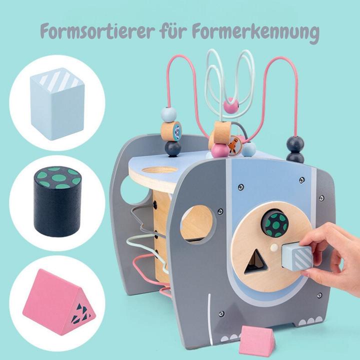 Produktbild Hermex 5in1 Aktivitäts-Holzwürfel für Kleinkinder Motorikwürfel Holzspielzeug