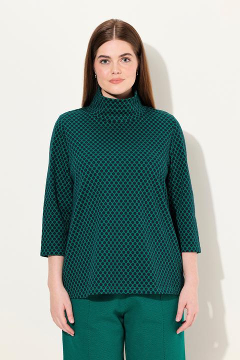 Actual product image Ulla Popken Eco Cotton Polka Dot Turtleneck Sweatshirt (46, 48)