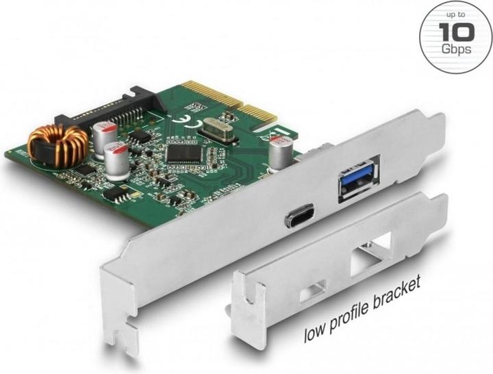 Actual product image Delock PCIe 1x USB Type-C, 1x USB-A