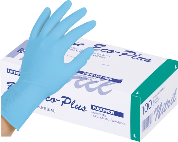 Ampri Gants nitrile jetables Eco Plus / bleu XS (Largeur : 65-75 mm) (XS)