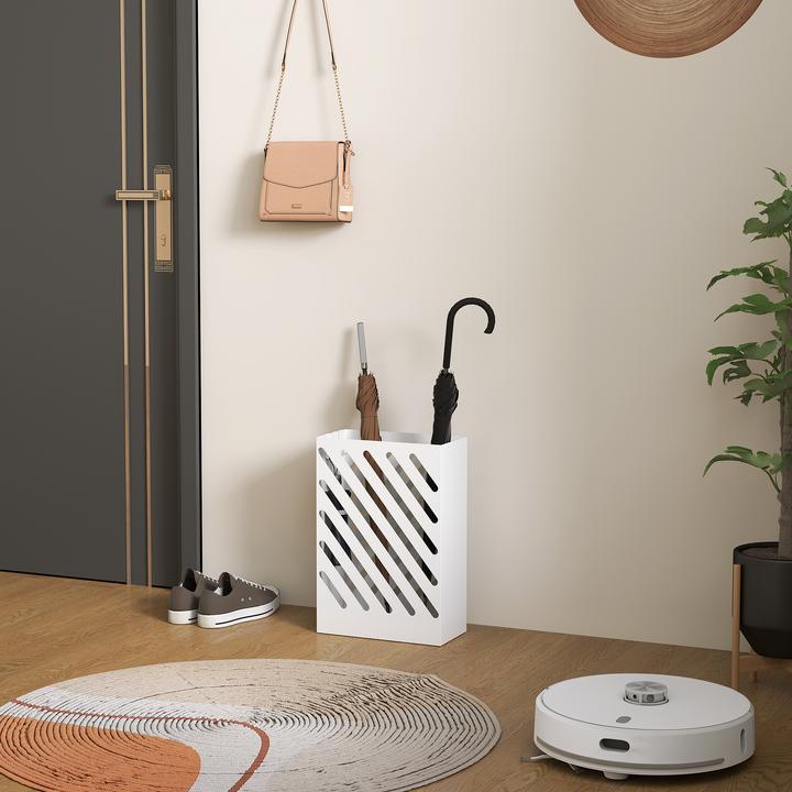 Image du produit Homcom Schirmhalter Stahl Weiss (28 x 14 x 41 cm)