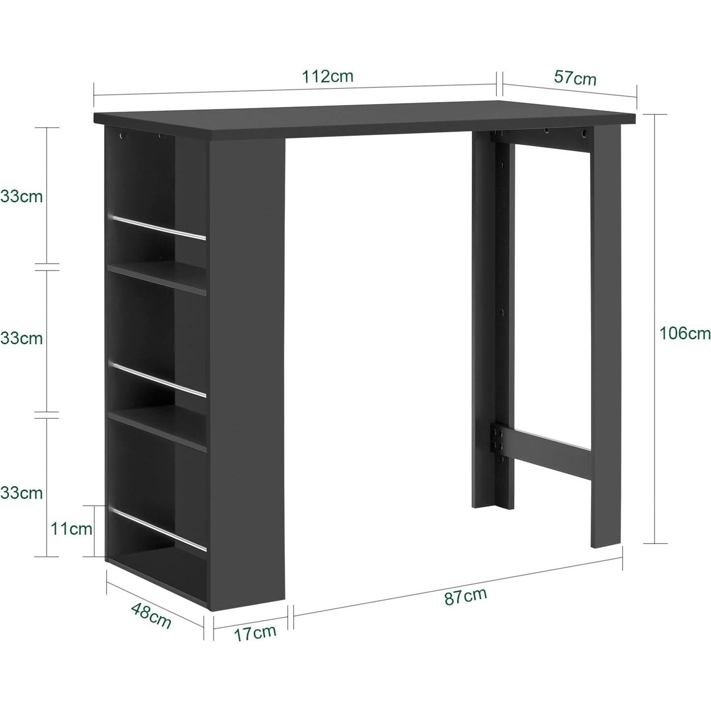 Thumbnail - SoBuy, Bartisch, FWT17-SCH (112 x 106 x 57 cm)
