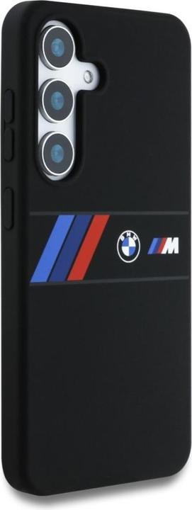 Produktbild BMW Silicone Middle Tricolor Stripes MagSafe Case for Samsung Galaxy S25 - Black (Samsung Galaxy S25)