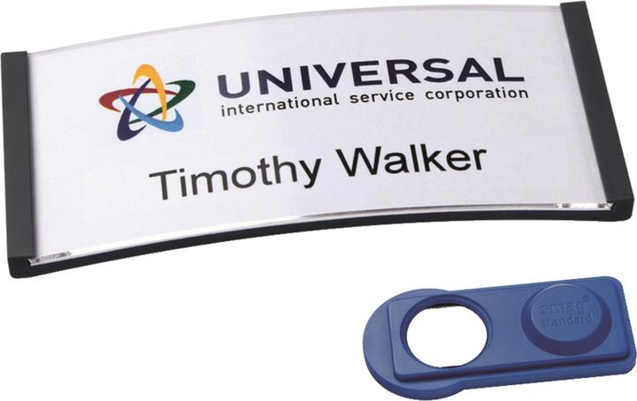Badgepoint POL30MA02-20DR Name badges, 65 x 30 mm, dark grey
