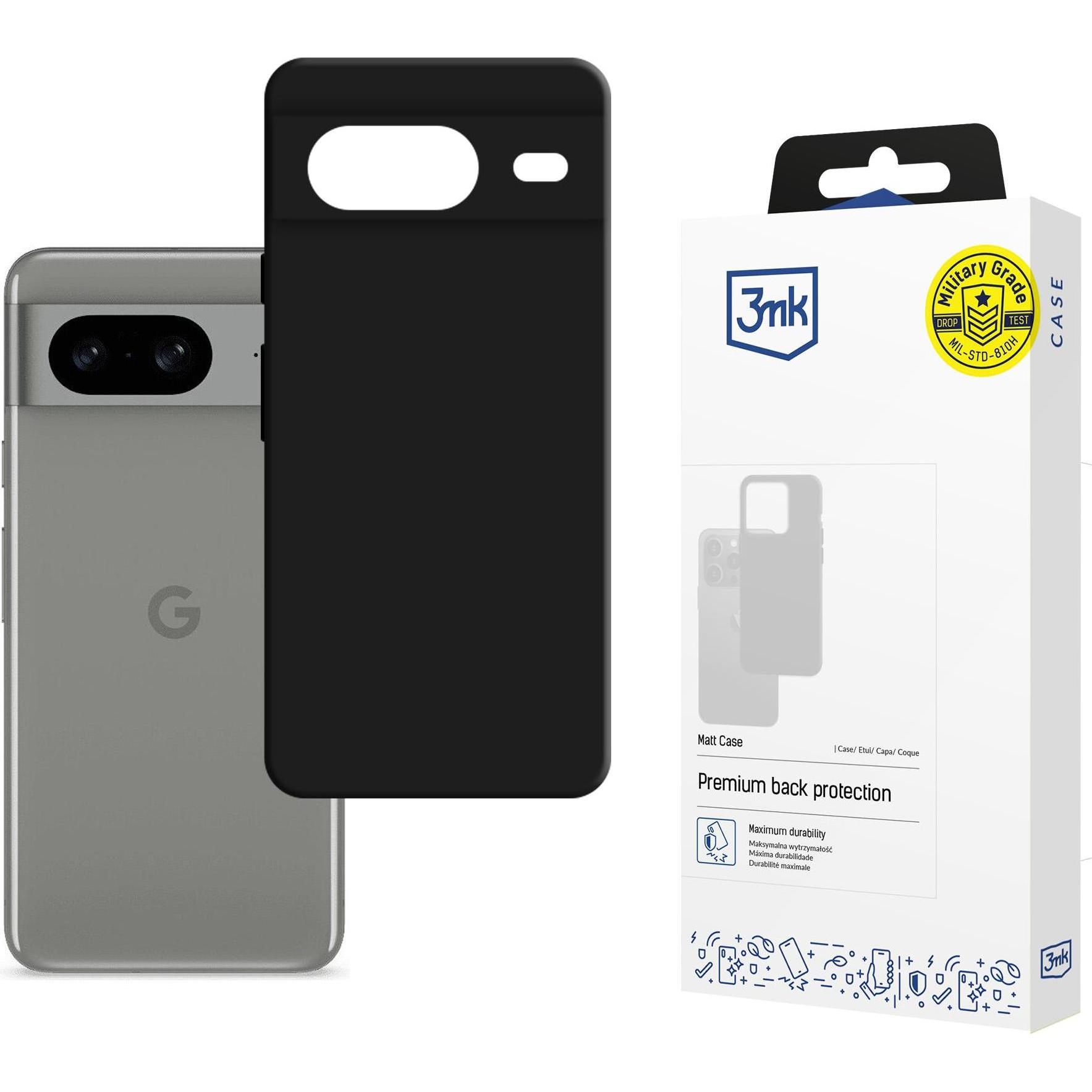 3MK Google Pixel 8 5G - Matt Case black (Google Pixel 8), Smartphone Hülle, Schwarz