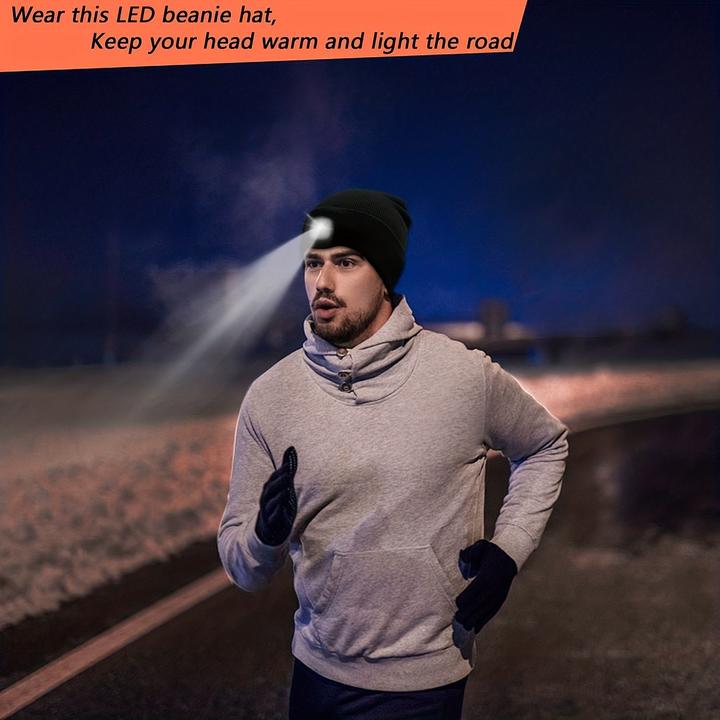 Produktbild PhoneLook Unisex LED Mütze mit Stirnlampe für nächtliche Aktivitäten