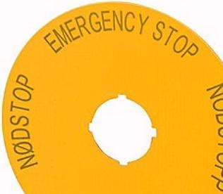 Produktbild Eaton Schild, NOT-AUS, gelb, D = 90 mm, 4- 216468