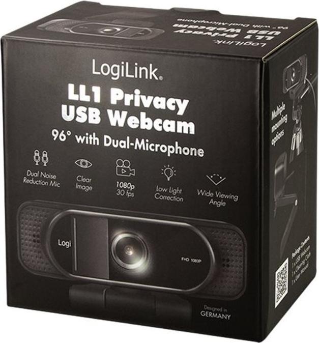 Image du produit LogiLink Webcam 1080p FHD + microphone Privacy 96 (2 Mpx)