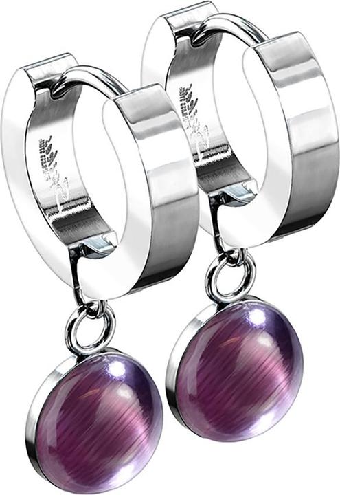 Immagine prodotto Star Piercing Orecchino a cerniera in argento con ciondolo in pietra ametista (Acciaio chirurgico 316L, Mnerale, senza ottone)