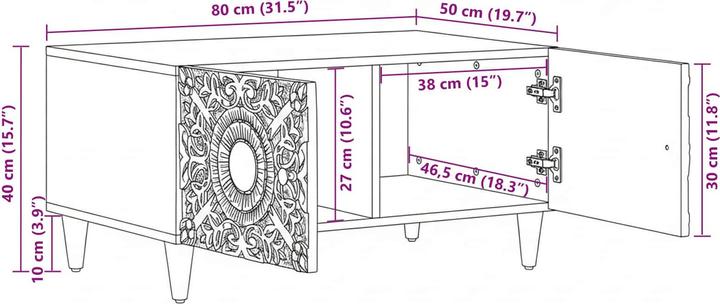 Image du produit vidaXL Couchtisch (80 x 50 x 40 cm)