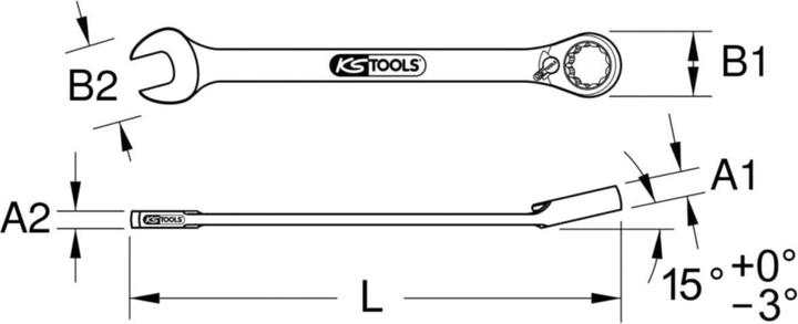 Image du produit KS Tools Clé mixte DUO GEARplus, réversible (32 mm)
