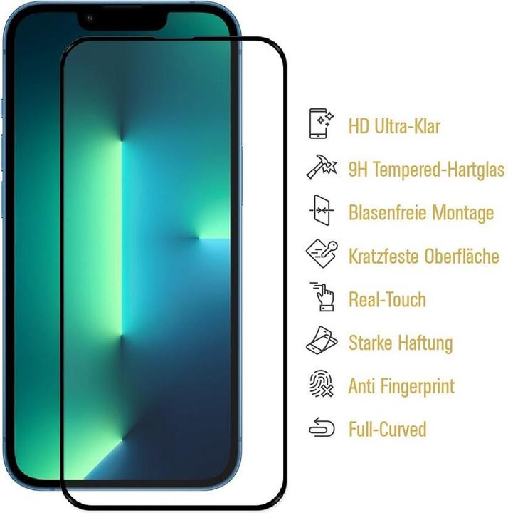 Produktbild Protectorking 3x echtes Tempered 9H Panzerhartglas 3D KLAR (3 Stück, Apple iPhone 13 Pro)