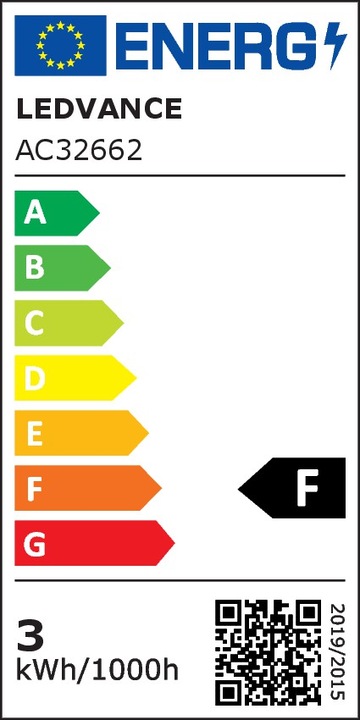 Energy Label Osram Reflector lamps (E14, 2.60 W, 210 lm, 2 x, F)