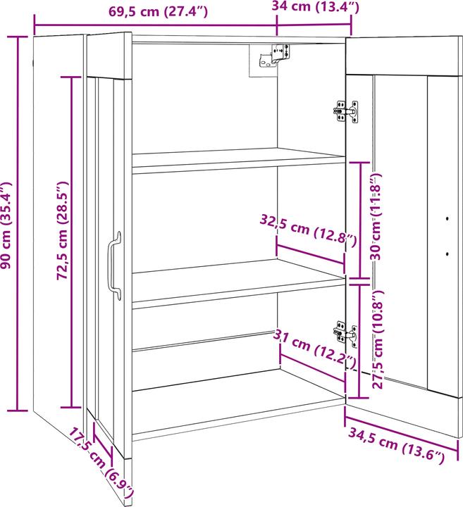 Image du produit vidaXL Aufbewahrungsschrank (34 x 34 x 90 cm)