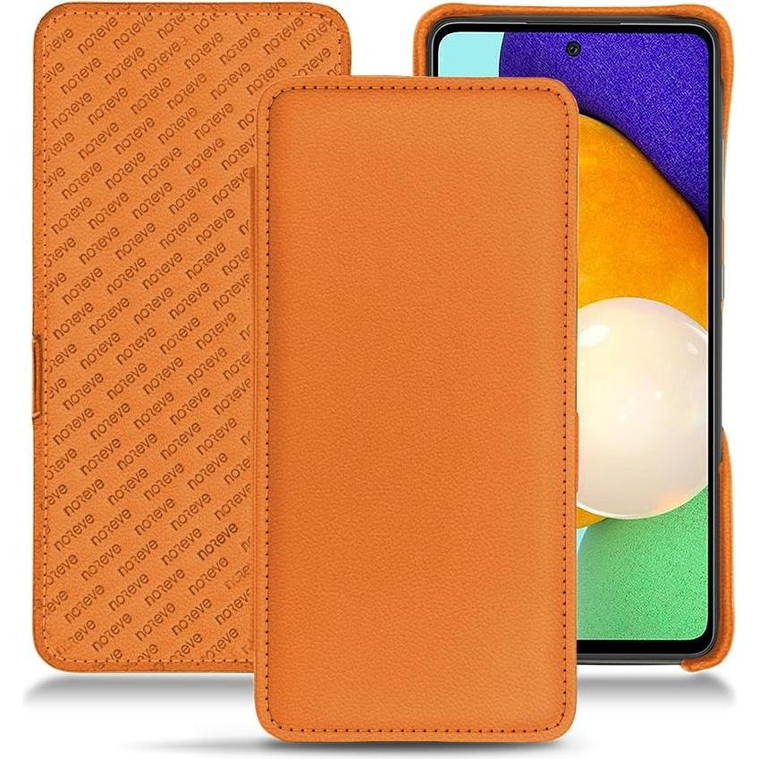 Noreve Lederschutzhülle horizontal (Samsung Galaxy A52), Smartphone Hülle, Orange