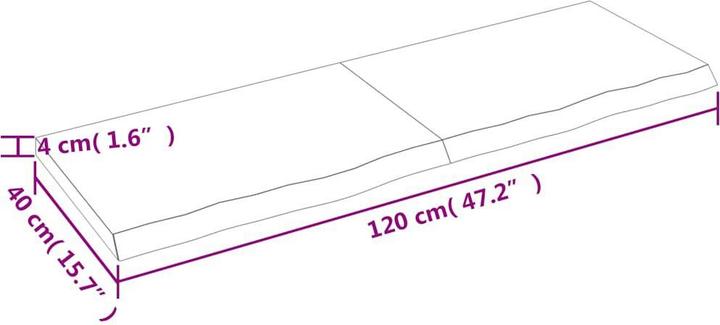 Actual product image vidaXL Oak Nature (120 x 40 x 4 cm)