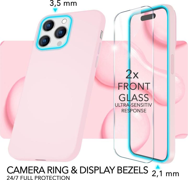 Produktbild Nalia Liquid Silikon Hülle mit MagSafe Funktion & 2x Display Schutzglas (Apple iPhone 14 Pro)