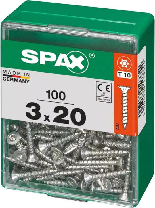 Produktbild Spax DIY Universal Senkkopf T-STAR plus VGW WIROX A9J 3x20 M 100 St. (100 Schrauben pro Stück)