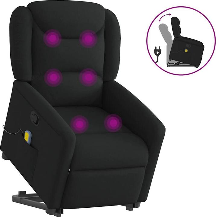 Produktbild VidaXL Massagesessel mit Aufstehhilfe Schwarz Stoff