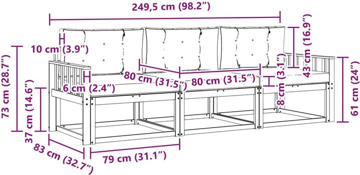 Produktbild vidaXL Outdoor-Sofagarnitur