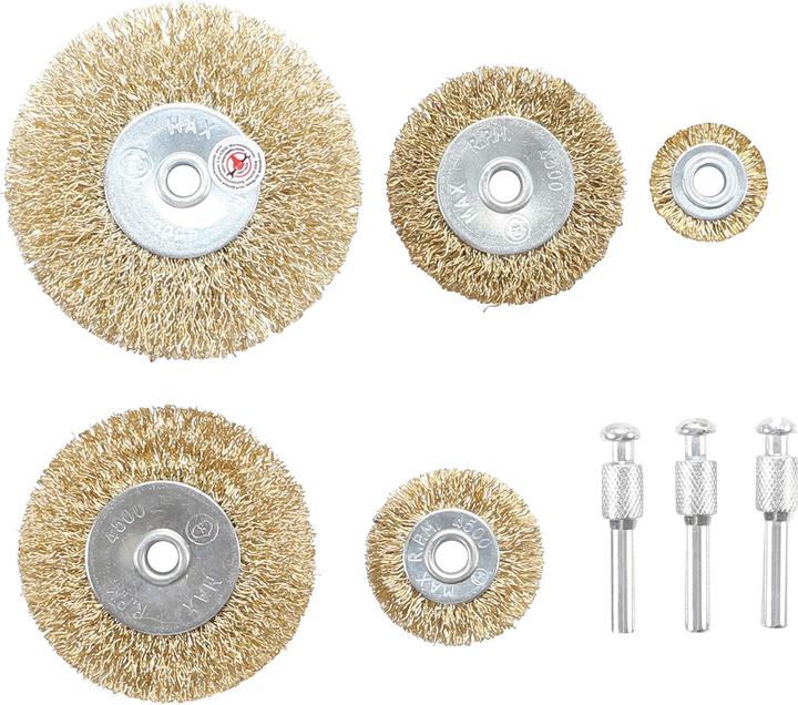 Actual product image BGS Steel Wire brush Set Ø 25 - 75 mm 8 pcs.