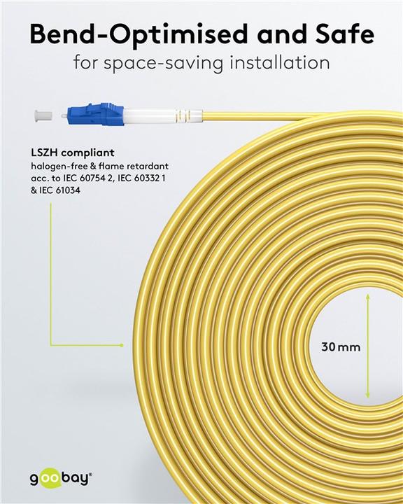 Image du produit Goobay Câble à fibre optique FTTH, monomode OS2 jaune, jaune simplex, 5 m (S/UTP, CAT6, 5 m)