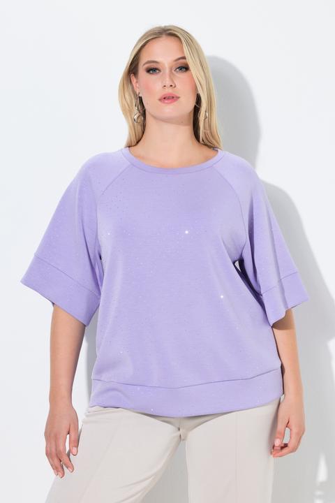Produktbild Ulla Popken Sweatshirt, Ziersteine, Rundhals, Halbarm, Modalmix (54)