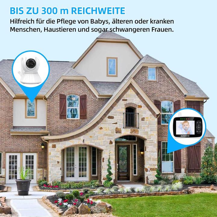 Actual product image Burnnove Video Babyphone mit Kamera und Nachtsicht (Video & Audio, 300 m)