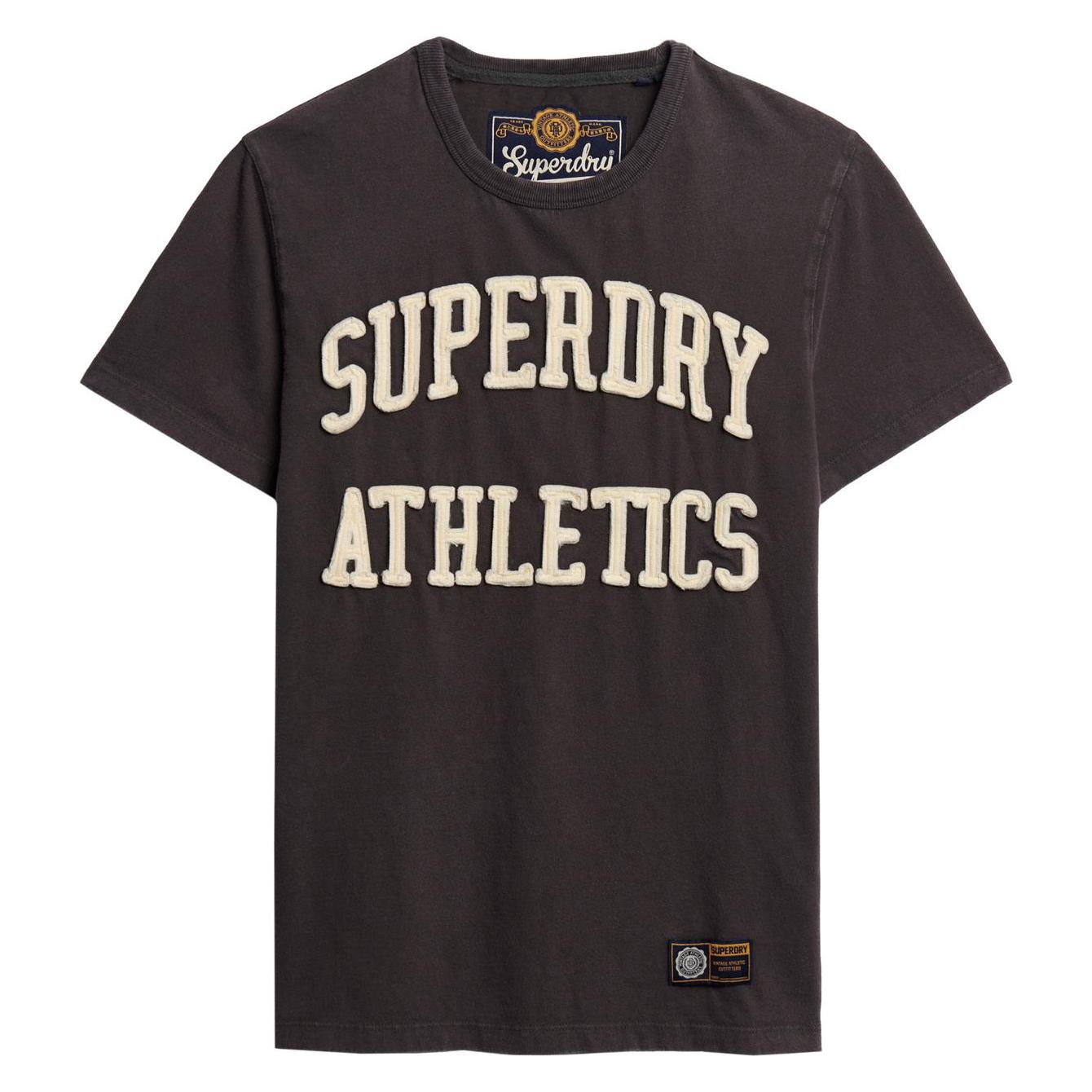 Superdry, Herren, Shirts, Vintage Athletic Kurzarm-T-Shirt, Grau, Grün, (Xl)
