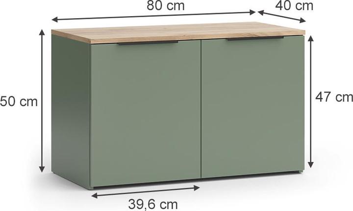 Immagine prodotto Vicco Wohnwand Wido, Grün/Sonoma, 2 Teile (80 x 50 x 40 cm)