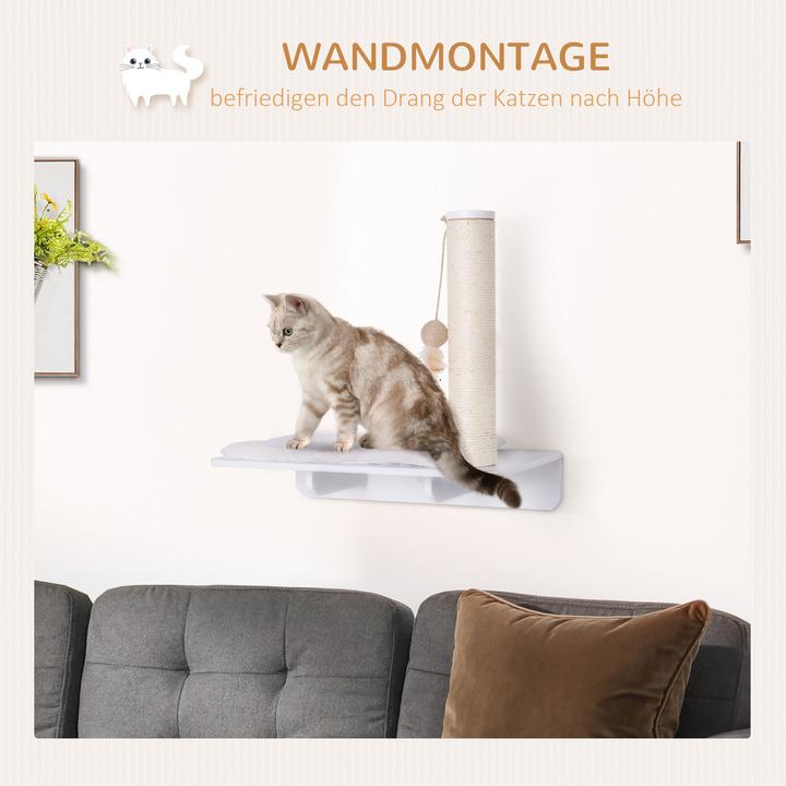 Actual product image PawHut Cat tree for wall mounting (50 cm, White)