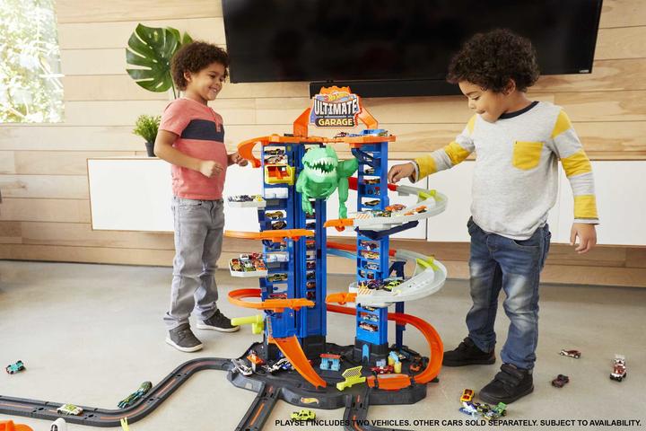 Actual product image Hot Wheels City Megacity Parking Garage with T-Rex Attack
