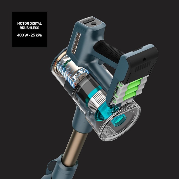 Actual product image Taurus HOMELAND DIGITAL ANIMAL FLEX Upright Vacuum Cleaner Black Blue Gold Bagless