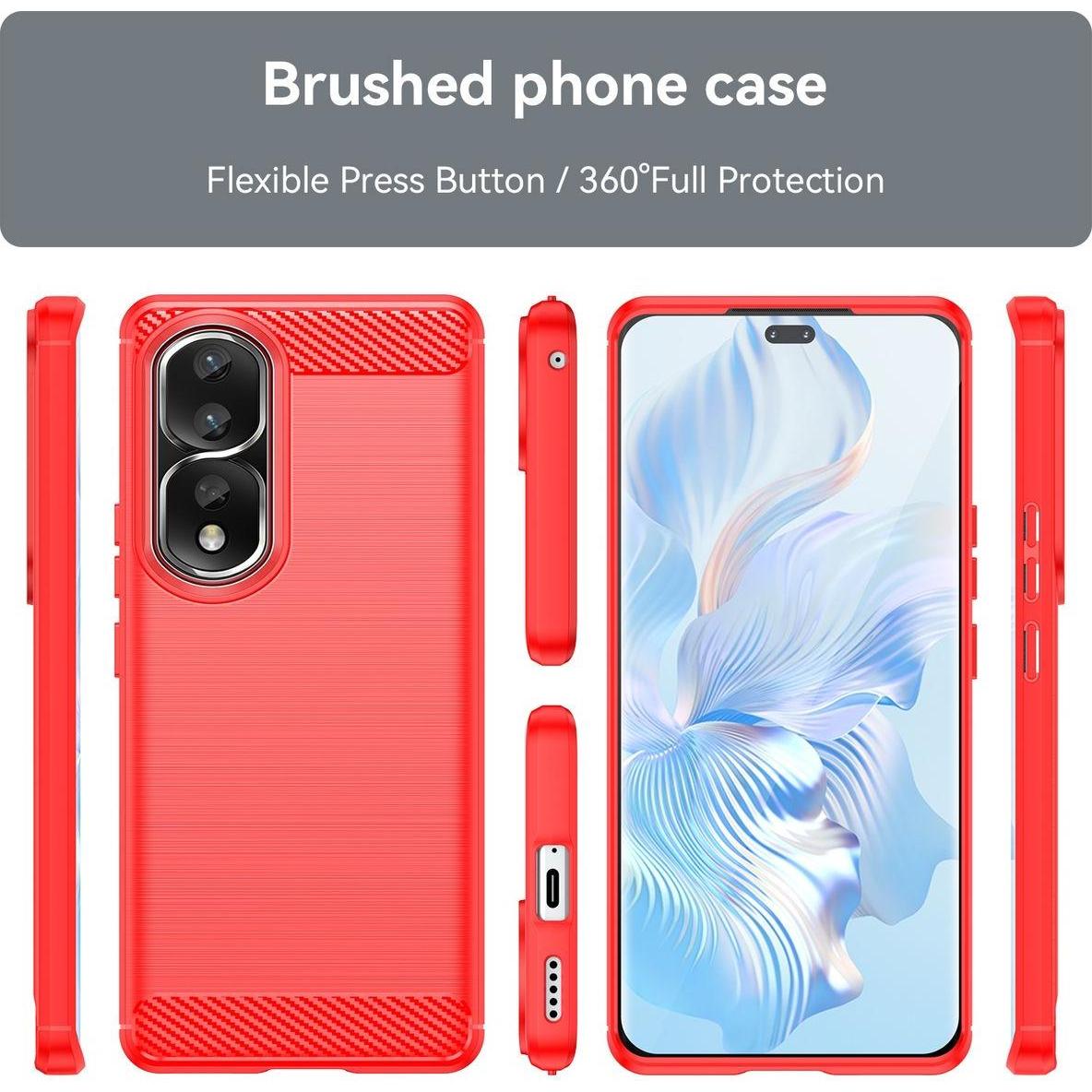 Thumbnail - König Design Hülle Handy Schutz für Honor 90 Pro Case Cover Bumper Etuis Carbon Backcover Neu (OnePlus Nord 3), Smartpho...