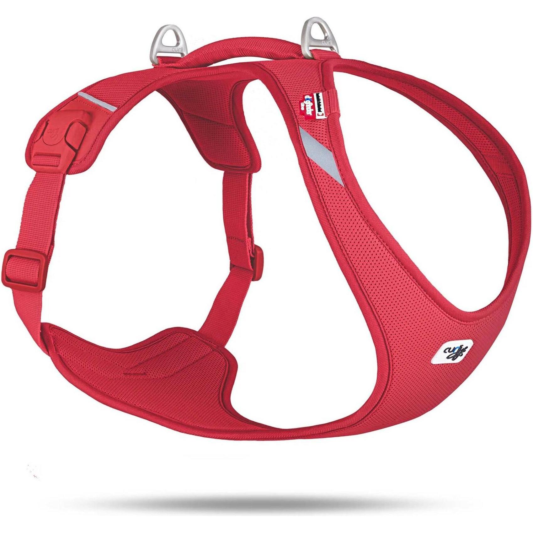 Curli Pettorina per cani Belka Comfort Tutta nuova Rosso 4XL (4XL, Cane, Passeggiare), Collare + Guinzaglio